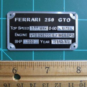 Ferrari 250 GTO Metal Display Plaque