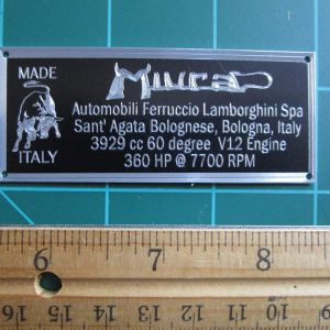 Lamborghini Miura Metal Display Plaque