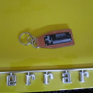 Ferrari Data Plate Leather Keychain 348 355 360 308 328 430 Testarossa Mondial