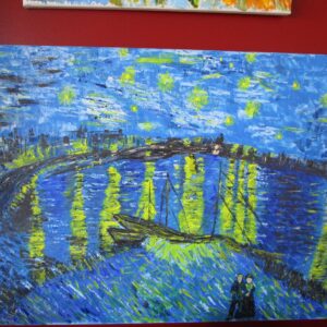 Tribute To Van Gogh “The Starry Night Over The Rhone” Oil On Canvas Painting