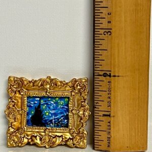 Van Gogh’s The Starry Night Miniature Half Inch Dollhouse Scale (1/24) Painting By Artisan Cyn.