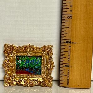 Van Gogh’s Irises Miniature Half Inch Dollhouse Scale (1/24) Painting By Artisan Cyn.