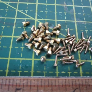 Lot Of 50 Assorted Brass Hex Bolts For Pocher 1/8 Detailing Models Ferrari Etc