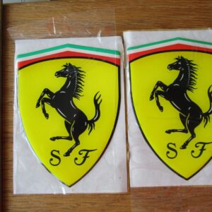 Ferrari OEM Fender Badge Emblem 4″ Resin Shields 328 308 348 Testarossa Mondial